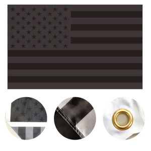 Drapeau américain noir en polyester, aucun quartier ne sera donné aux États-Unis, bannière de protection historique, drapeau double face, intérieur extérieur, super-héros 0,9 x 1,5 m.