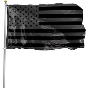 3x5ft Bandera americana negra Poliéster No se dará cuartel EE. UU. Bandera de protección histórica de EE. UU. Bandera de doble cara para interiores y exteriores 5910a