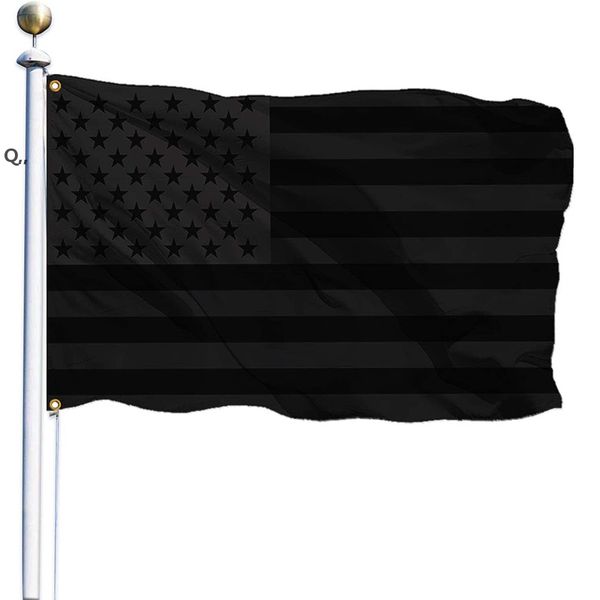Drapeau américain noir en polyester, aucun quart ne sera donné, bannière de protection historique des États-Unis, double face, intérieur et extérieur, 3x5 pieds, GCE13411
