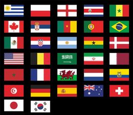 Flaros nacionales de 3x5 pies Francia Brasil España Inglaterra 90*150cm Suministros Sports European Banner Flag 32styles P305