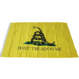Bannière « ne marchez pas sur moi » pour fête de thé, 3x5 pieds, 90x150cm, drapeau serpent jaune, drapeau serpent de l'état de Gadsden, décoration de jardin de maison