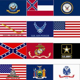 3x5ft Bandera de EE. UU. Bandera del estado de Mississippi Banderas confederadas 90 * 150 cm Bandera del ejército de EE. UU. Airforce Marine Corp Navy Banner HHA1422
