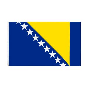 3x5Fts 90x150cm Drapeaux nationaux de Bosnie-Herzégovine Bannière de drapeau de Bosnie-Herzégovine Bannière en polyester pour la décoration intérieure et extérieure Vente en gros directe en usine