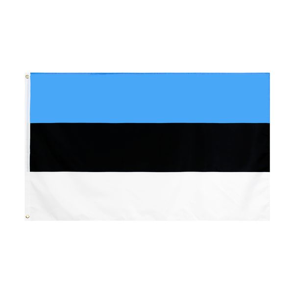 3x5Fts 90x150cm Drapeau de l'Estonie République d'Estonie Drapeaux nationaux estoniens Bannière Bannière en polyester pour la décoration intérieure et extérieure Vente en gros directe en usine