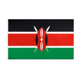 3x5Fts 90x150cm Republiek Kenia Vlaggen Kenia Vlag Banner Polyester Banner voor Indoor Outdoor Decoratie Directe Fabriek Groothandel