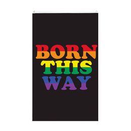 3x5fts Born This Way Flag Gay Pride LGBT Rainbow Direct Factory 90x150cm 0420