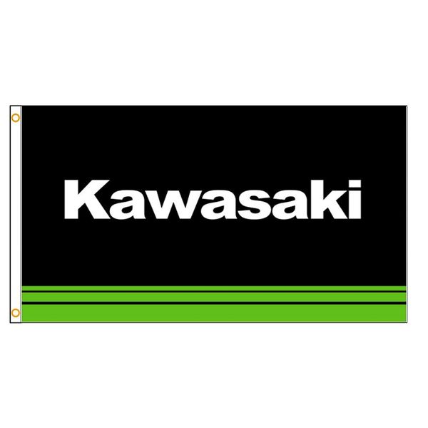 Bandera de carreras de motos Kawasaki de Japón de 3x5 pies para decoración de garaje de coche Banner222n