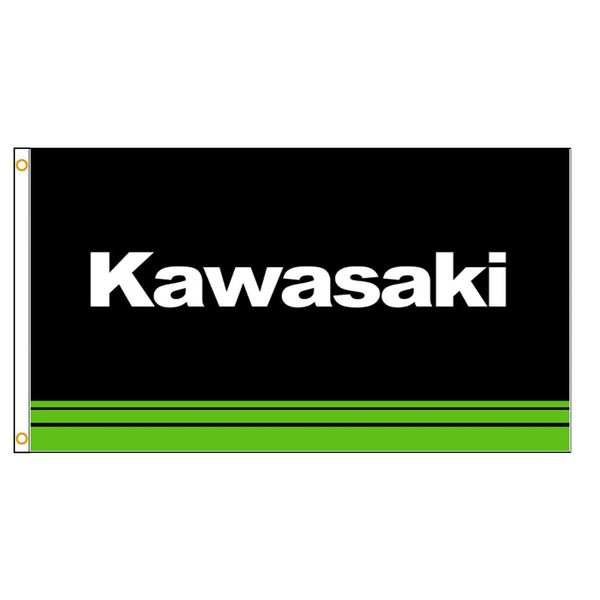 Bandera de carreras de motos Kawasaki de Japón de 3x5 pies para decoración de garaje de coche Banner257J
