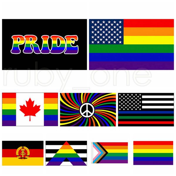 3x5fts Philadelphie Phily Drapeaux Straight Ally Progress LGBT Rainbow Gay Pride Drapeau Bannière américaine 90x150cm 9styles RRA3462