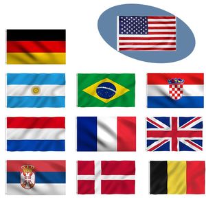 3x5Fts Royaume-Uni Américain Bannière Drapeaux Australie Russie Brésil Ukraine Union Européenne Canada Drapeau Double Face Imprimé Polyester