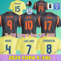 3xl 24 25 Colombia James Luis Diaz Diaz Soccer Jerseys 2024 Copa Columbia Football Shirt Home Away Set Camisetas Lerma Arias C. Chucho Cuadrado Kit Kit