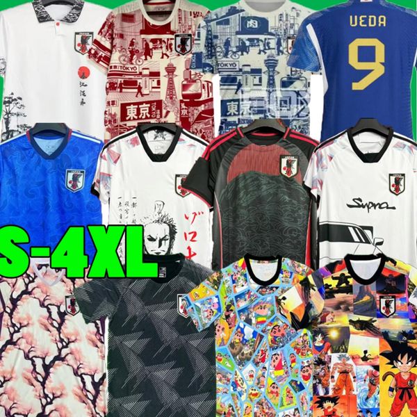 3xl 4xl 2024 Japan Soccer Jerseys Cartoon Ueda Ito Iso ISagi Atom Tsubasa Minamino Doan Kubo Mitoma Tomiyasu Endo Nakata 22 23 24 Camisa de fútbol japonesa T China Dragón