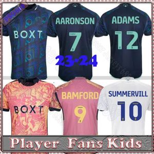 3xl 4xl 22 23 24 Bamford Llorente Leeds Unitees Soccer Jerseys 2023 2024 Third Adams Aaronson Harrison James Men Kids Home Away Orange Football Shirt