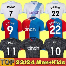 2023 2024 OLISE Crystal voetbalshirts 23 24 ZAHA EZE J.AYEW Palace home Top voetbalshirt Kit BENTEKE SCHLUPP MATETA EDOUARD GALLAGHER jersey uniformen 26 28 L