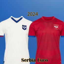 2024 SERBIA EURO Jerseys de fútbol RED Red White White Serbia National Football Team Kits Men Tops Camisetas Conjuntos Red Tops White Jersey