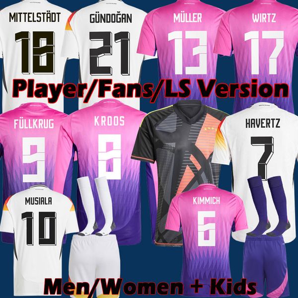 2024 Jerseys de fútbol de Alemania Fullkrug Hummels Kroos Gnabry Werner Draxler Reus Muller Copa de Europa Camisa de fútbol Men Kids Player Jugador Alemania Jersey 3xl 4xl