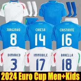 3xl 4xl Italie Jerseys de football italien Euro Cup National Team Italys Retro Baggio Italia Jersey Verratti Chiesa Vintage Jorginho Football Shirt Barella Maldini Kids