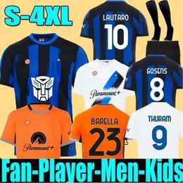 3XL 4XL Lukaku Lautaro camisetas de fútbol local visitante 22 23 24 Inter Barella Vidal 115.o Lautaro Eriksen Alexis Dzeko Correa Uniformes Fútbol niños