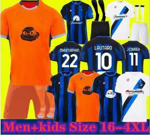 3xl 4xl Lukaku Soccer Jersey 23 24 Barella Lautaro Inders Alexis Dzeko Correa Away Third Milans Uniforms voetbalshirt 2023 2024 Men Kids Kit Tops
