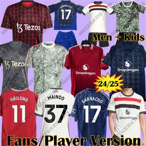 3xl 4xl Mainoo Hojlund Casemiro Soccer Jerseys Garnacho Rashford Manchestee 24 25 United Stone Roses United Fernandes Mancheste RS SHIRT INTÉRÉS 2024 2025 Ensemble pour enfants