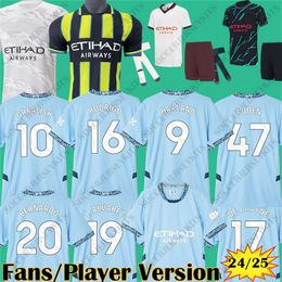3xl 4xl Man City 24 25 Kit Kids Dragon Grealish Sterling Mahrez -fans speler de Bruyne Foden Manches Ters City Jersey voetbaltoppen Haaland voetbalters Maillot City