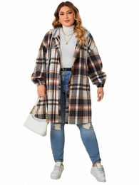 3XL 4XL Oversize Automne Hiver Lg Veste À Capuchon Bott Popeline Plus La Taille Blouses Fi Lâche Lg Manches Plus La Taille Manteau P9wm #