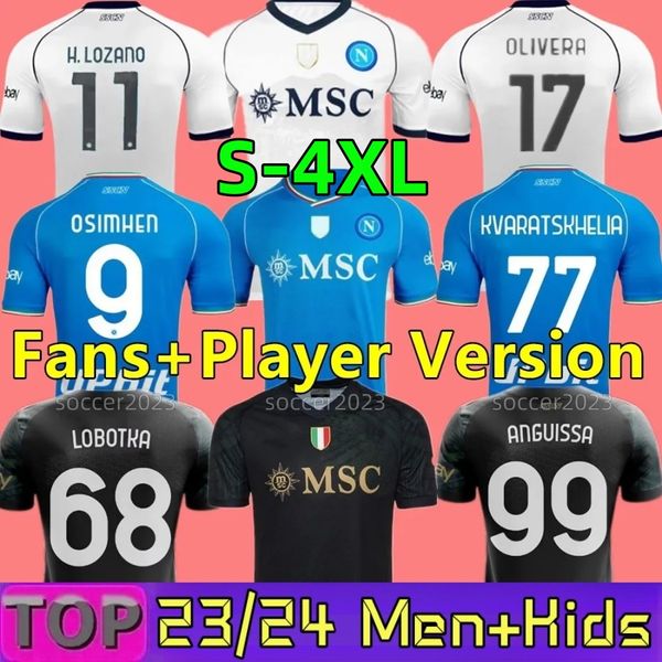 4XL XXXL 23 24 Napoli Soccer Jerseys Maglia 2023 Nápoles Niños Hombres Camiseta de fútbol H.LOZANO KVARATSKHELIA SIMEONE SSC Napoli Maillots de Foot MARADONA OSIMHEN ELMAS Inicio