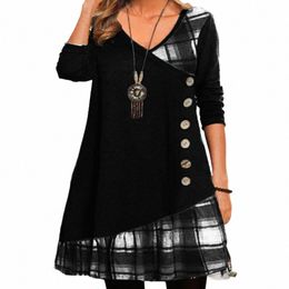 3XL Tallas grandes Mujeres Dr 2024 Primavera Invierno Tamaño grande Casual Losse Elegante LG Falda Femal Ropa de gran tamaño Vestido Robe q6Ma #