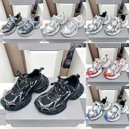 3XL Sneaker Designer Chaussures Hommes Femmes Casual Chaussures Mesh Respirant Chaussures de sport surélevées Noir Blanc Argent Mesh Nylon Tess.s Gomma Baskets Baskets