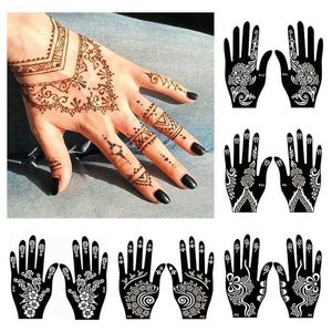 3yol Tattoo Transfert 2pcs Henné Tattoo Tattoo Pochies Modèles pour femmes Tattoo Tattoo Indian Fashion Flower Wedding Tattoo Supplies For DIY Body Art 240427