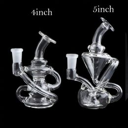 4.0 / 5.0 inch Twee stijlen Recycler Glas DAB Rigs Bongs Beker Water Bong Clear Heady Oil Rigs