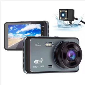 DVR para coche de 4,0 pulgadas, 1080P, HD, vista frontal y trasera, cámara de salpicadero de 2 vías, botón de pantalla, grabadora DVR, grabación de ciclo, grabadoras de espejo de vídeo G300