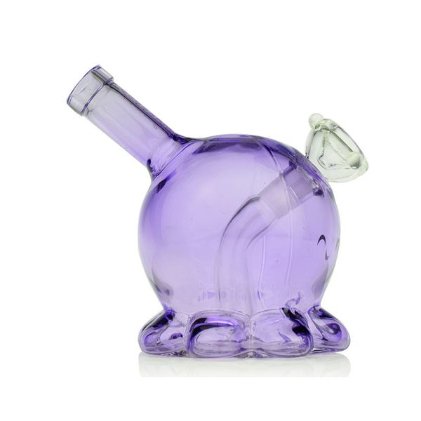 Mini Bong con forma de pulpo de 4,1 pulgadas: percolador de vástago inferior difuso, junta hembra de 10 mm