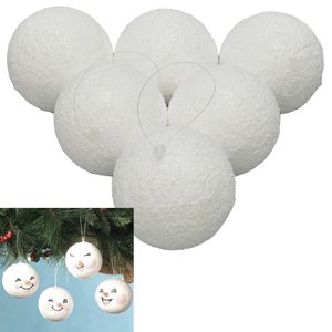 4-10 cm wit schuim kerst bal diy sneeuw ballen xmas boom decoratie levert lege ornamenten accessoires hanger xD24728