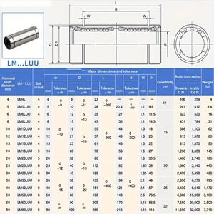 4 / 10pc LM6UU LM8UU LM10UU LM8LUU LM6LUU LM12UU LM3UU LM4UU LM14UU Long Type 8 mm Roulement à billes linéaires CNC Pièces pour CNC 3D imprimante