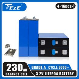 4-16PCS 230AH Gloednieuw Grade A LifePo4 Batterij 3.2V Oplaadbare cel 12V 100% Volledige capaciteit Deep Cycle Power Bank EU belastingvrij