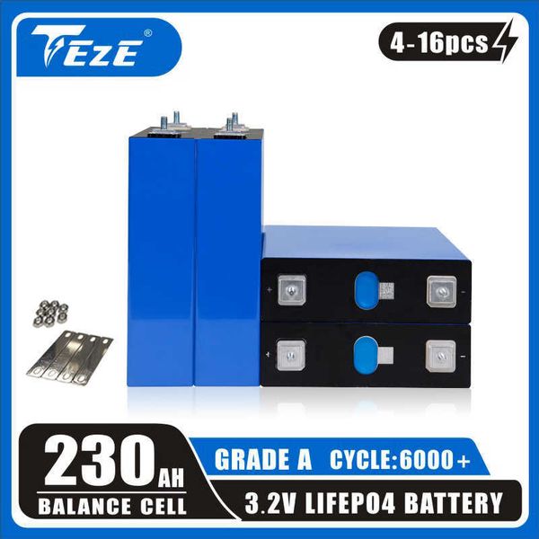 4-16PCS 230AH Brand New Grade A LiFePO4 Batterie 3.2V Cellule rechargeable 12V 100% Pleine capacité Banque d'alimentation à cycle profond UE SANS TAXE