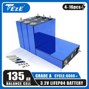 4-16 pièces 3.2V 135AH Lifepo4 batterie 130AH Cycle cellulaire rechargeable 6000+ pour bricolage 12V 24V 36V 48V RV EV outils électriques EU TAX FREE