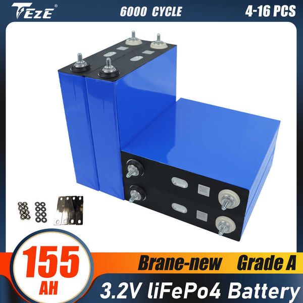 4-16 pièces 3.2V 155AH Lifepo4 Batteries rechargeables toute nouvelle batterie au Lithium fer phosphate pour PV solaire voiturettes de Golf ue US sans taxe