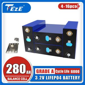 Lot de 4 à 16 batteries Lifepo4 3.2V, 280ah, à Cycle profond, 12V, 24V, 48V, cellules pour camping-car, bateau, voiturette de Golf, système de stockage solaire, sans taxes dans l'ue