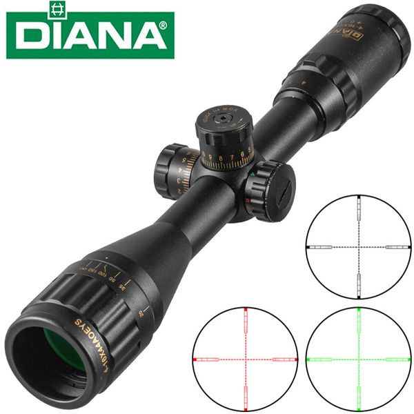 4-16x44 ST Vista óptica táctica Verde Rojo Iluminado Mira telescópica Rifle de caza Alcance Francotirador Airsoft Pistolas de aire