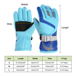 Guantes de esquí de invierno para niños de 4 a 16 años, antideslizantes, gruesos, cálidos, impermeables, guantes deportivos para Snowboard, manoplas de nieve para niños y niñas, S-L