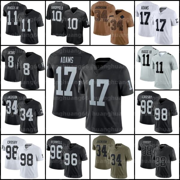 17 Davante Adams camiseta de fútbol Maxx Crosy Aidan O'Connell Charles Woodson Robert Spillane Hunter Renfrow Bo Jackson Jakobi Michael Mayer Jimmy Garoppolo