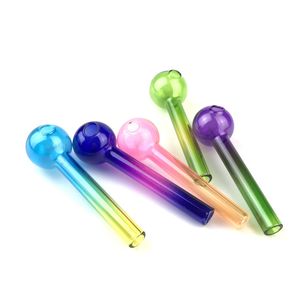 Tuyau de brûleur à mazout en verre de couleur arc-en-ciel de 4,2 pouces, grand bol de 30mm, Tube de paille coloré en Pyrex de 12mm et 2mm d'épaisseur, tuyaux pour fumer à la main