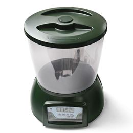 4 25L Alimentador automático de alimento para peces de gran capacidad Dispensador de alimentos programable digital 4 Temporizador para acuario Tanque Estanque Pantalla LCD C11207J