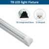 T8 LED luminaire de magasin 4ft 60W 8ft 120W couvercle d'objectif transparent forme D lampe à ampoule intégrée LED éclairage de sous-sol