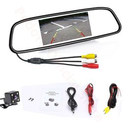 4 3 rétroviseur de voiture moniteur système de stationnement automatique LED Vision nocturne caméra de recul CCD voiture vue arrière Camera221z