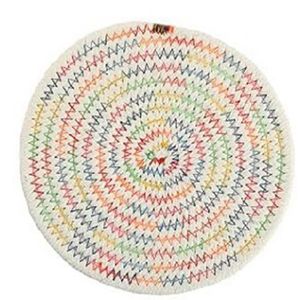 Dessous de verre Beige fait à la main, 4.3 pouces, dessous de verre pour boisson, tapis de Table de cuisine, en coton et lin, tapis de bol tricoté, rembourrage