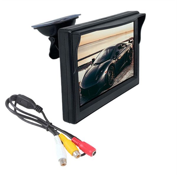 Monitor de vídeo para coche de 4,3 pulgadas, TFT LCD, entrada Digital de 2 vías para aparcamiento, cámara de visión trasera, DVD, VCD, accesorio para coche