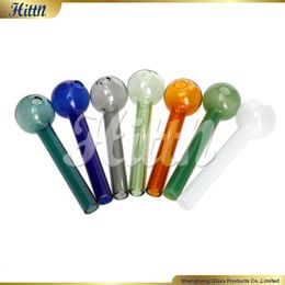 Pipes de brûleur à huile de 4,3 pouces Brûleur d'huile en verre pyrex accessoires de fumer incassable tuyaux à main Tobaaco Toole-outil mixte Couleurs